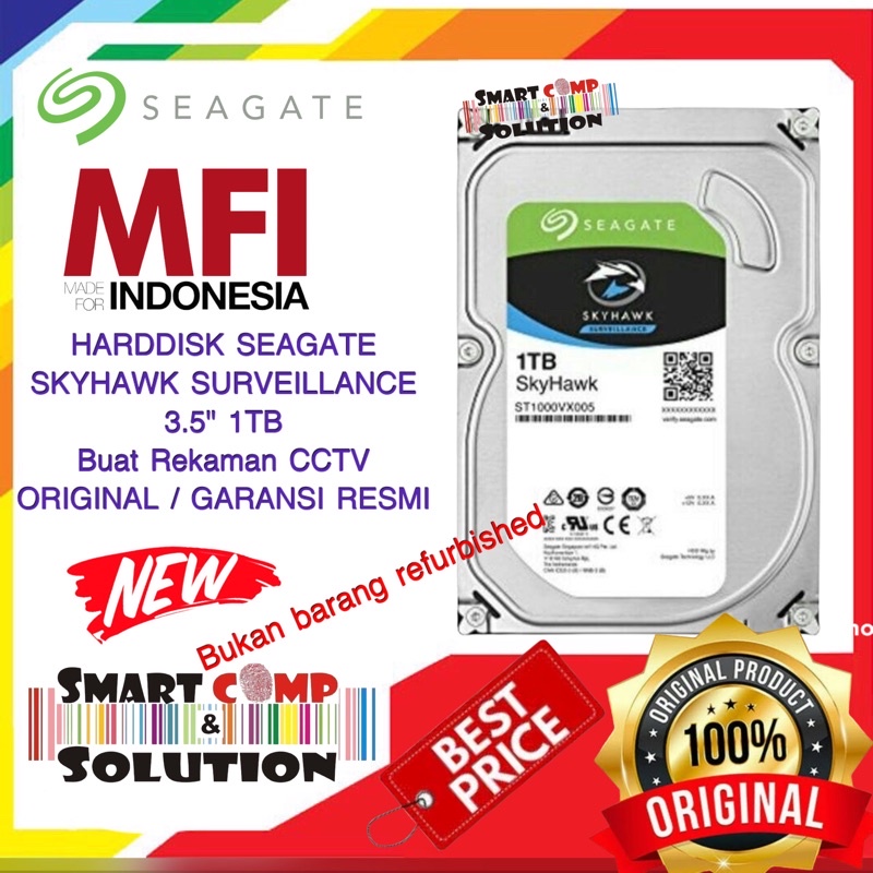 Harddisk (HDD) Internal Seagate Skyhawk Surveillance CCTV 1TB