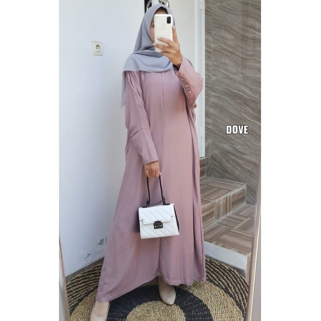Kaftan Polos Rayon Twill Terbaru / Gamis Polos Rayon Lengan Kancing