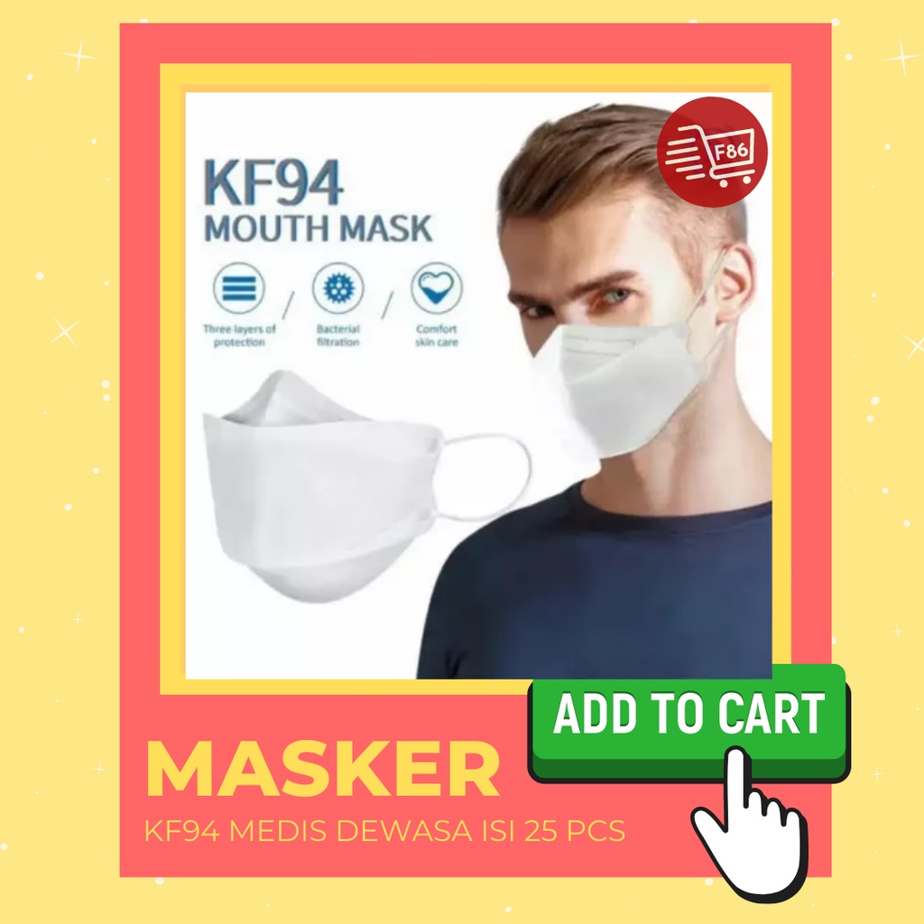 F86 Masker KF94 JSP IZIN KEMENKES surgical mask Medis EVO Box isi 25