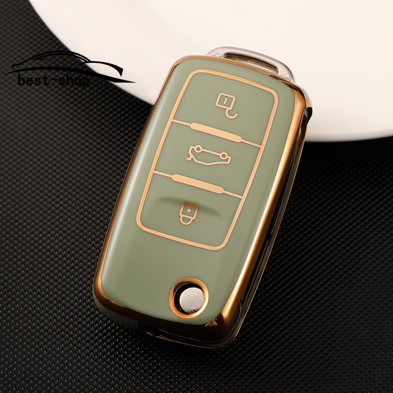 2022 TPU Remote Control Cover Cases Kunci Mobil TPU Lembut 360derajat Perlindungan Untuk VW Volkswagen Jetta Golf Polo MK6 Passat Tiguan Beetle Remote Key Holder