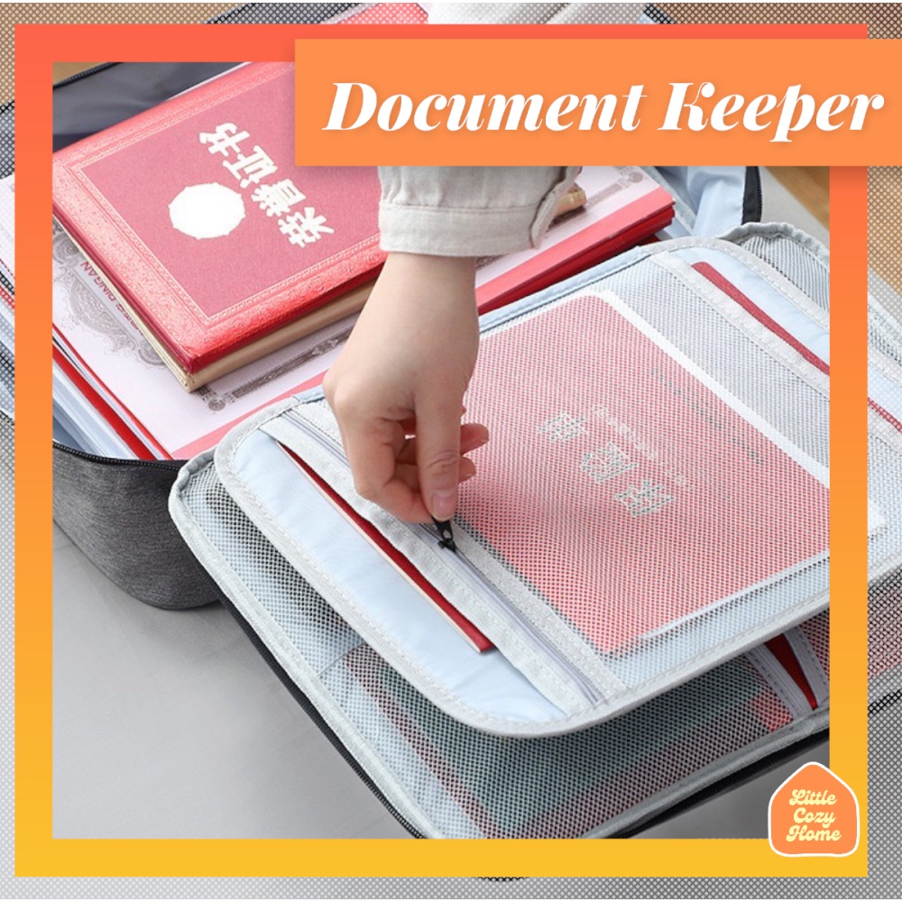 Tas Penyimpanan Dokumen Bergembok Tiga Susun / Document Keeper / Document Storage Bag / Tas Dokumen Penting / Tas Anti Air