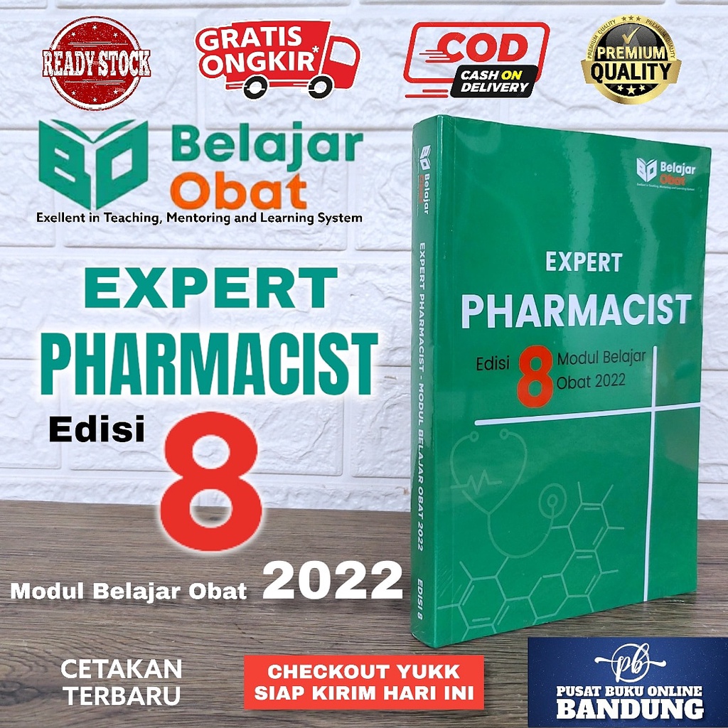 EXPERT PHARMACIST EDISI 8 MODUL BELAJAR OBAT 2022 KUMPULAN SOAL UKAI 2023 BUKU FARMASI LENGKAP UKAI 
