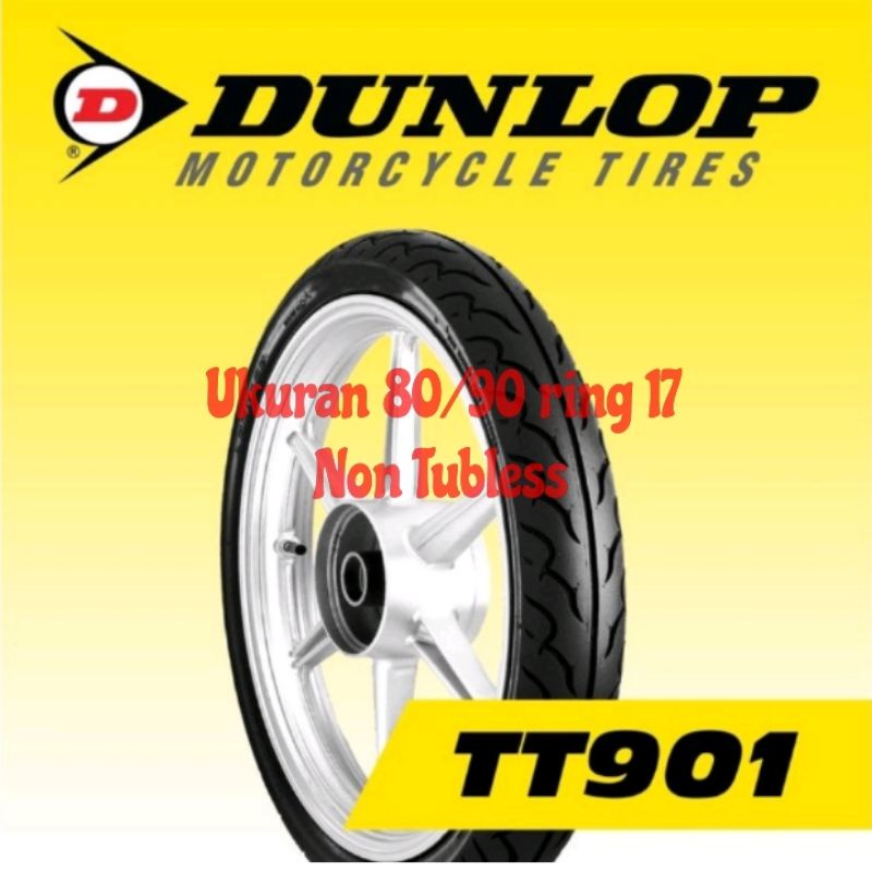 BAN LUAR DUNLOP 80 90 RING 17 UNTUK RODA BELAKANG SMASH JUPITER REVO KARISMA SUPRA X 125 SHOGUN VEGA