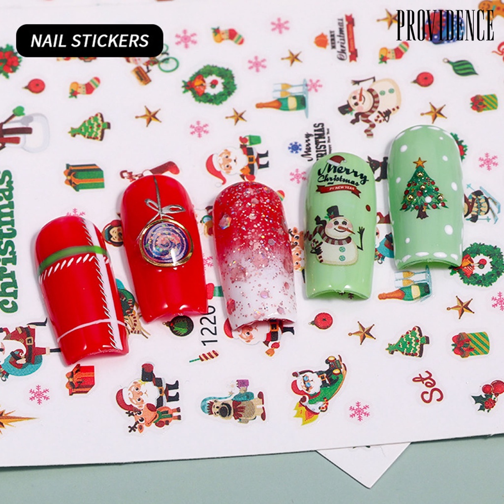 Providence Nail Sticker Christmas Patterns Cartoon Style Ultra Thin Winter Nail Art Designs 3D Cute Sticker for Female