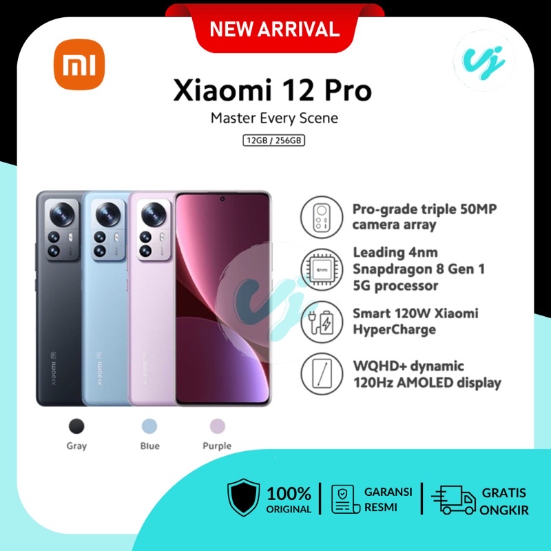 Xiaomi 12 Pro 12GB+256GB Snapdragon 8 Gen 1 Garansi Resmi Imei Terdaftar