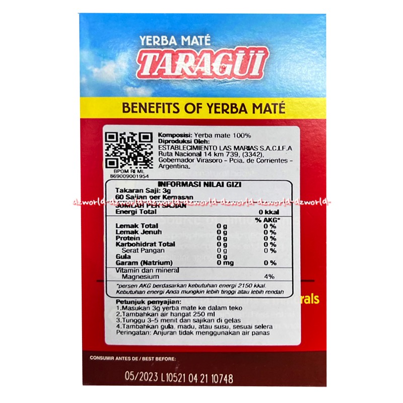 Yerba Mate 180gr Taragul Loose Leaf For Tea Maker Minuman Botanical Elaborada Minuman Daun Teh Tradisional Dari Argentina Taraguy Yerbamate Taragul