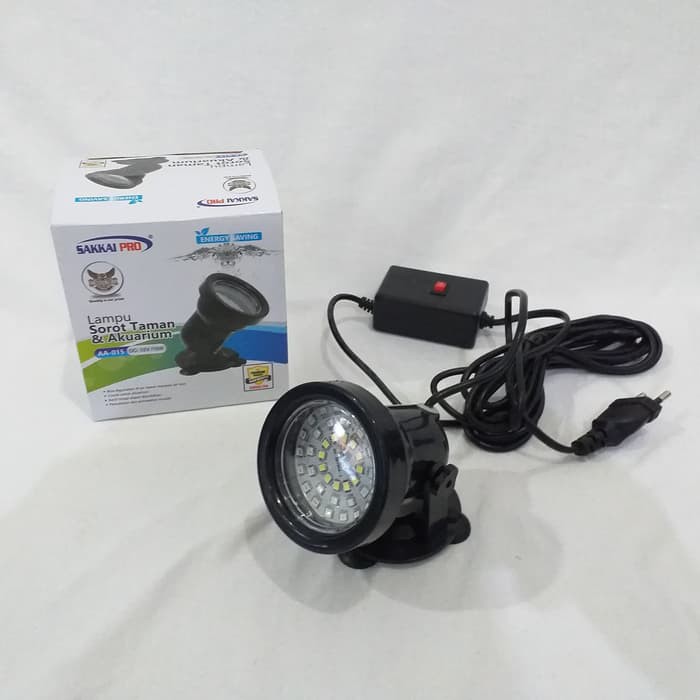 Lampu Sorot Taman Kolam Aquarium LED Celup 6 Warna AA-015 SAKKAI PRO Mantap***