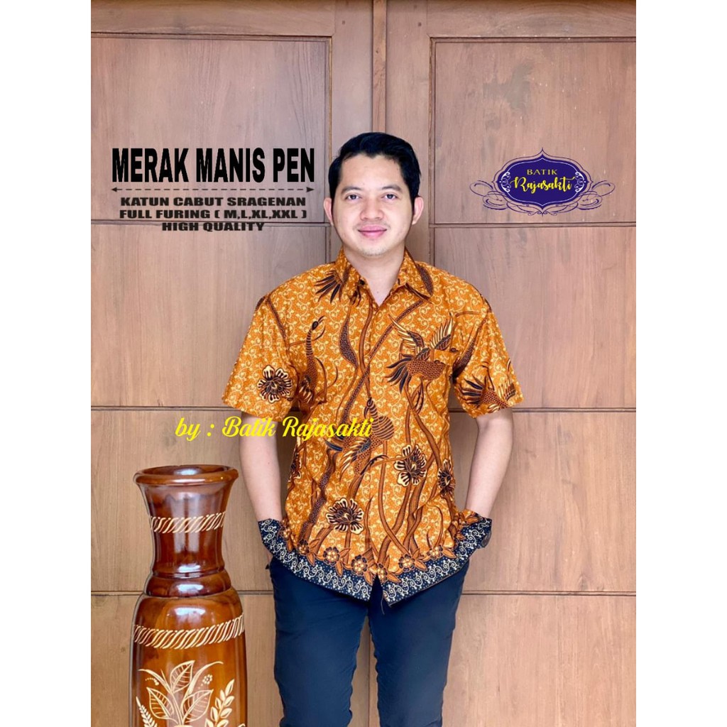 MERAK MANIS 2 RAJASAKTI KEMEJA BATIK SOLO PRIA LENGAN PENDEK LAPIS FURING ATASAN BATIK PREMIUM MODERN KATUN HALUS BAHUWIRYA  BANAMITRA BANAMITRA PUTIH BANGSAWAN BAYU PUTRA BERLIAN BIRU BHARATAYUDA BIMASENA BIRENDRA BIRU INDAH BRAHMAKERTA BRAHMAKERTA MERAH