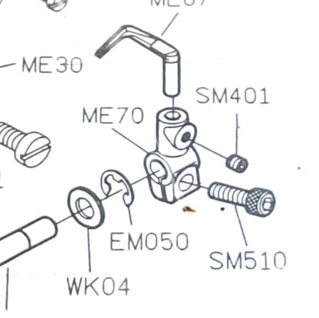 SM401 Baut Asli Kunci L No.2 Kamkut Siruba F007