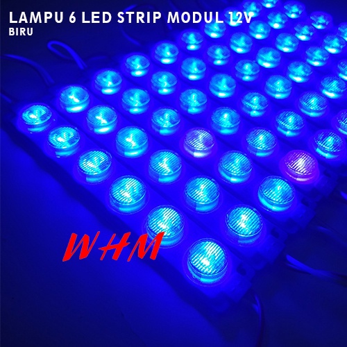 LAMPU LED MODUL 1PCS  6 MATA BESAR DC 12V / 24V VARIASI LAMPU MOBIL MOTOR MODULE