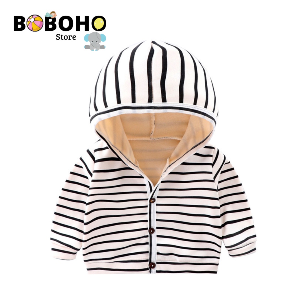 BOBOHO - JAKET ANAK HOODIE IMPORT MOTIF GARIS /JAKET ANAK MUSIM SEMI / JAKET ANAK UNISEX / JAKET HOODIE IMPORT PREMIUM