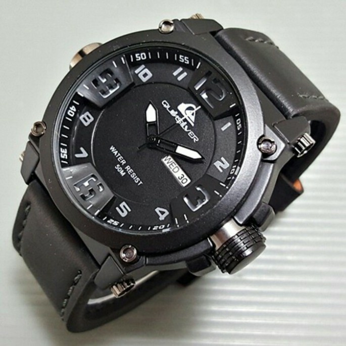 JAM TANGAN PRIA / COWOK QUIKSILVER QUICKSILVER KULIT HITAM