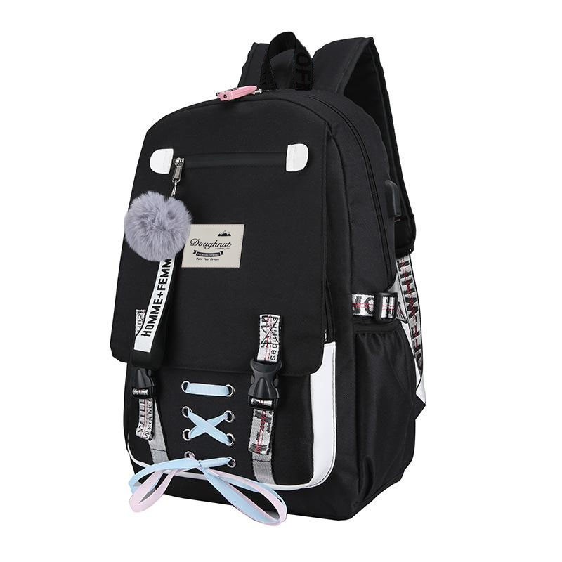 PTS - Ransel Korea Ransel Remaja Tas Korea Perempuan ( TIDAK DENGAN POM POM &amp; GANTUNGAN ) Tas Sekolah