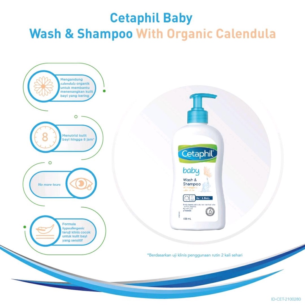 CETAPHIL WASH &amp; SHAMPOO WITH CALENDULA 400ML / SHAMPOO BAYI