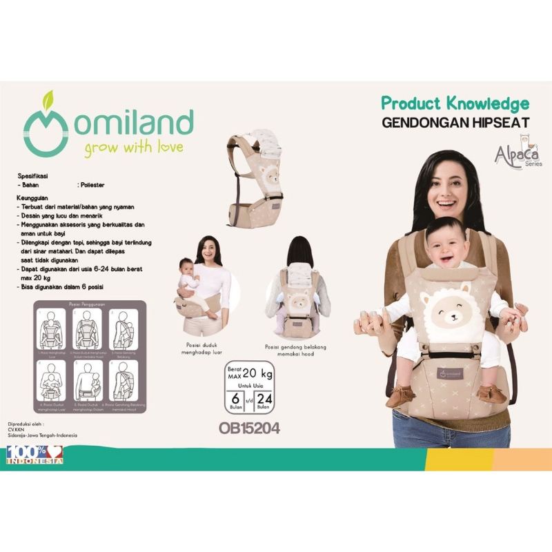 Omiland Gendongan Hipseat Alpaca Series