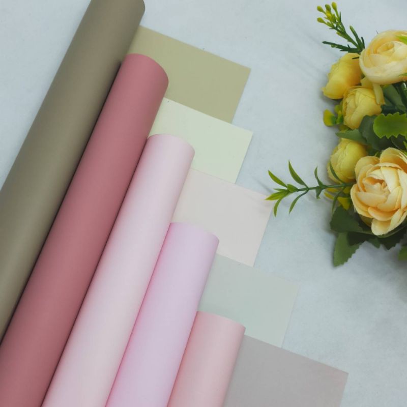 Cellophane 2 Color Korean Wrapping Paper Free Packing Flower Wrapping Bicolor Kertas Buket 2 Warna