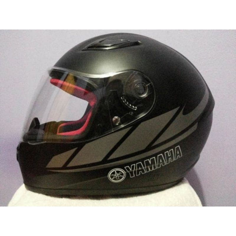 kaca helm yamaha full face / kaca helm standar vixion full face warna hitam + warna bening kaca helm