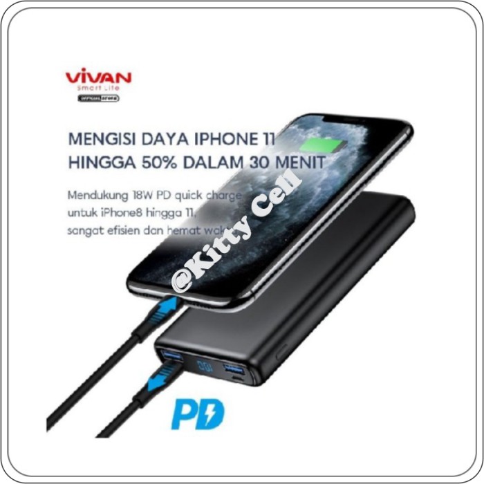 Vivan VPB-H15S 15000mAh Powerbank LED Display 22.5W Quick Charging 5A