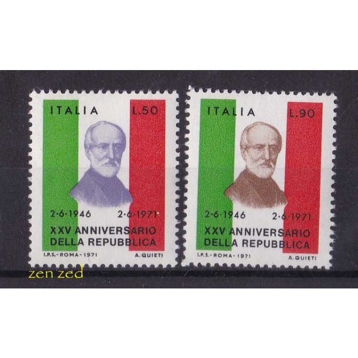 

0097 Perangko Italia 1971 The Italian Republic 2v Mnh