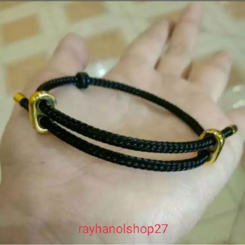 GELANG Tali Korea wanita motif Huruf inisial lapis emas