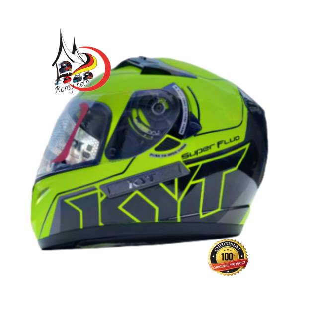HELM/KYT/HELM KYT K2 RIDER SUPER FLUO YELLOW/ HELM KYT K2 RIDER TERMURAH