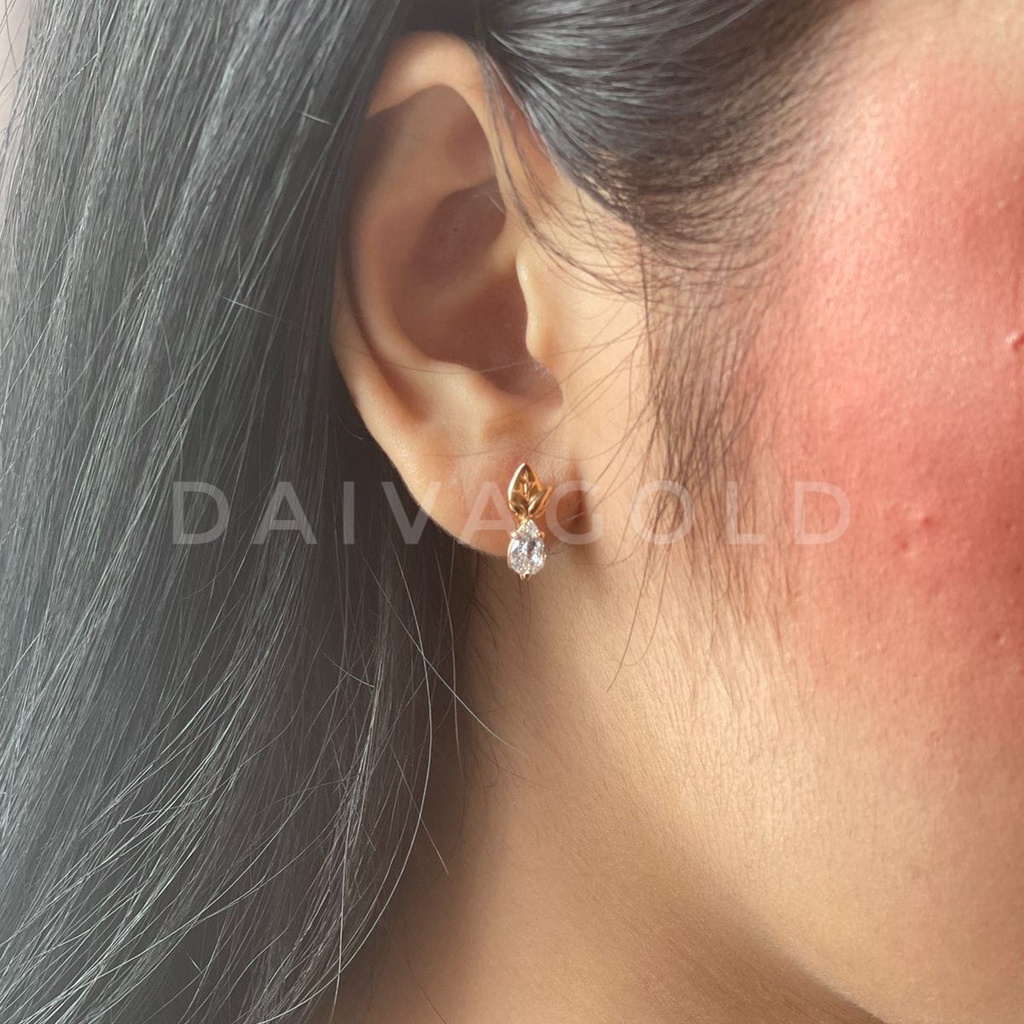 Anting Emas Asli SDW Gold Lee Series Kadar 755/18K