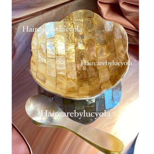 mangkok masker aesthetic kerang (bunga gold)