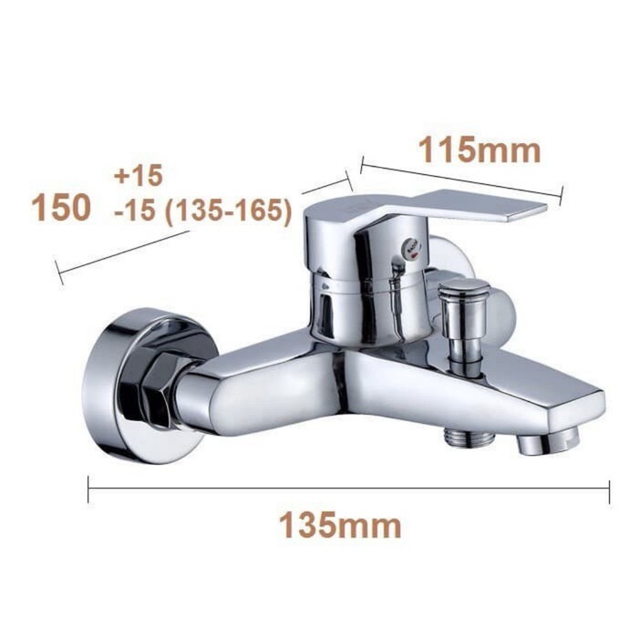 KRAN MANDI MIXER PANAS DINGIN 2 CABANG SHOWER BATHUB STAINLESS STEEL