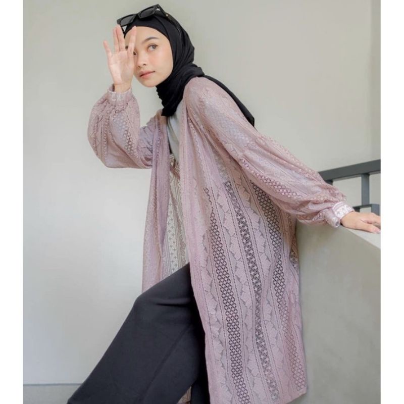 Kardigan brukat/promo long outer brukat/outer Cardi wanita terlaris