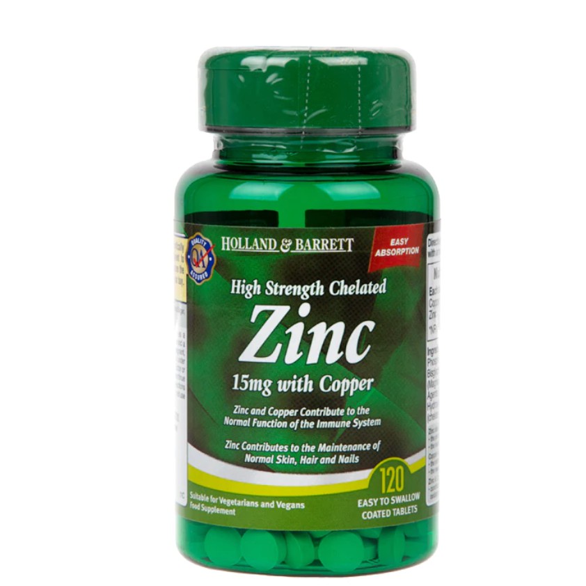 Holland & Barrett High Strength Chelated Zinc with Copper 60 Tablets