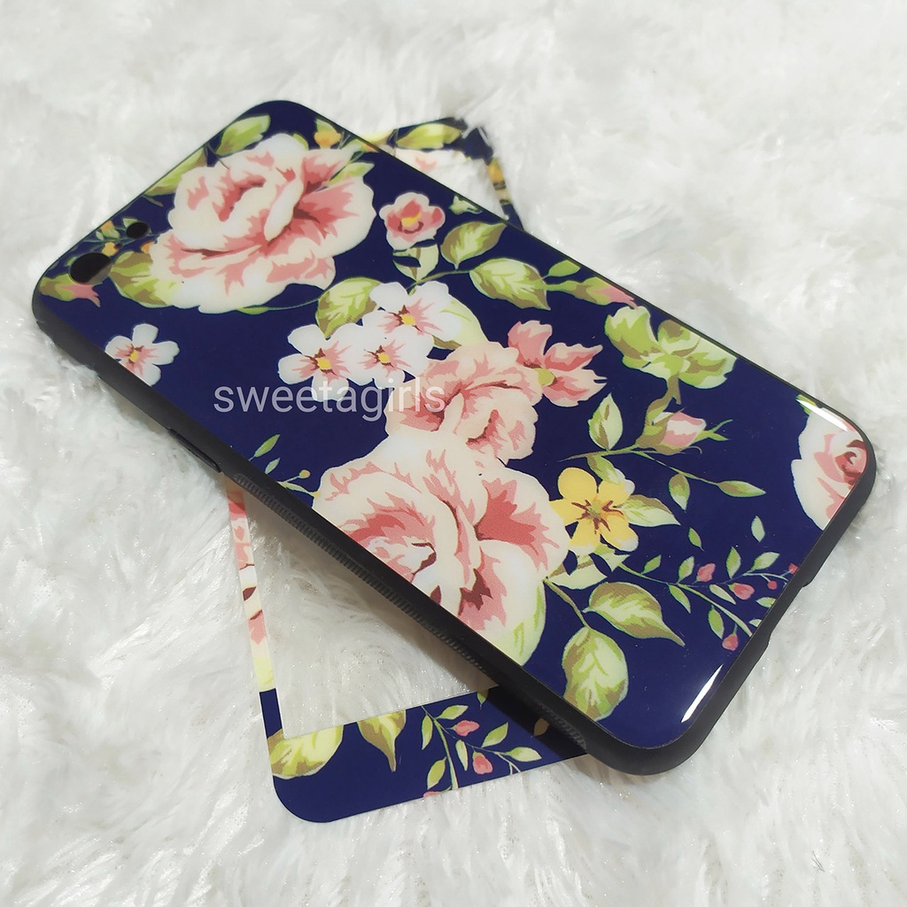 Casing Oppo A71 Premium Case Glossy Floral + Anti Gores - sweetacase.id - Motif Floral / Bunga - Bisa Bayar Ditempat / COD / Casing Terbaru / Karakter Lucu / Casing Floral / Bunga / Case murah / diskon / Import / Sosialita