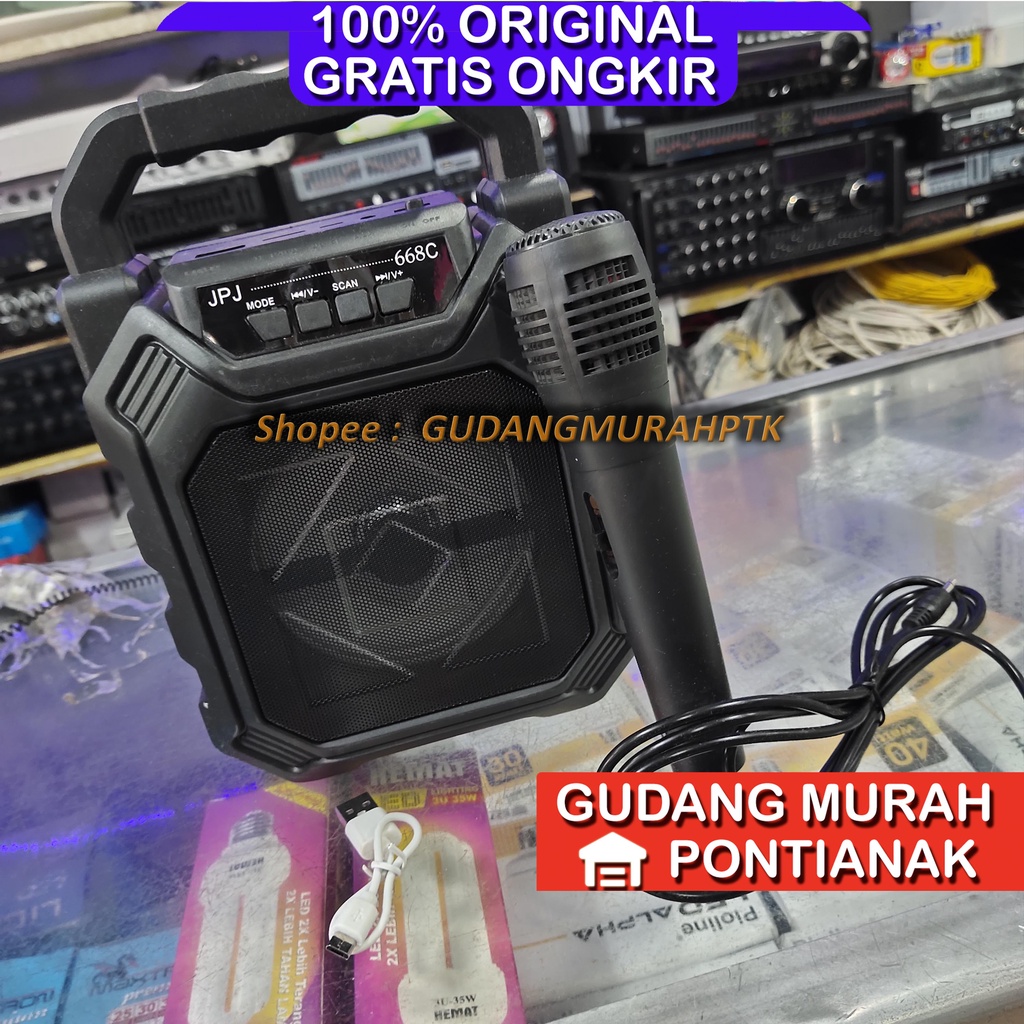 Speaker Bluetooth Portable Bonus Mic 1 buah dan Tali Mic 1 buah Pengeras Suara Suara Nyaring dan bersih