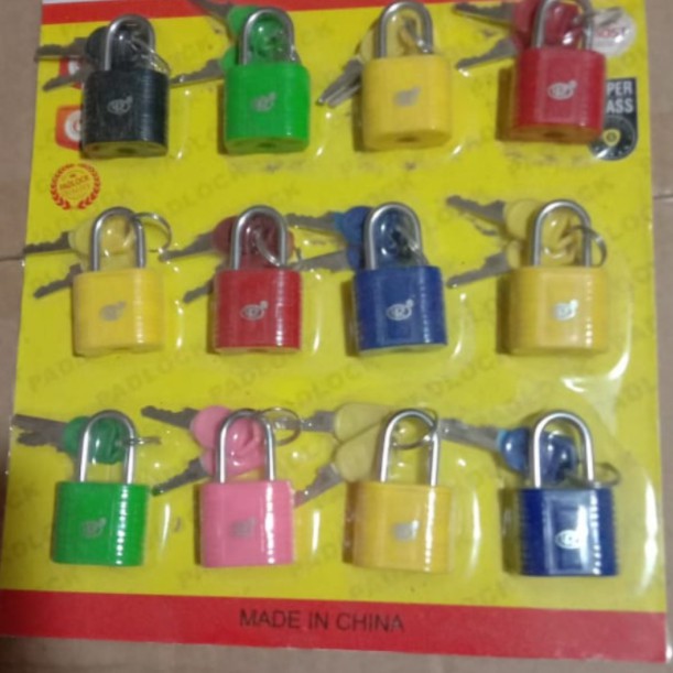 Gembok Mini 25mm Pendek Padlock Warna Warni Top Security Lock