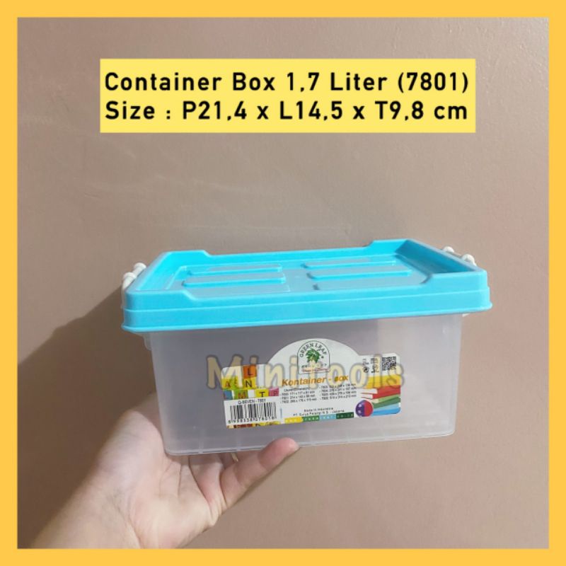 Container Box 1,7 Liter / Kotak Penyimpanan Serbaguna Masker Obat / Green Leaf 7801