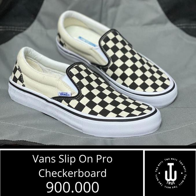 Best Seller Slip On Cowok Keren☀ Sepatu Vans Original | Vans Slip On Pro Checkerboard | Vans Murah