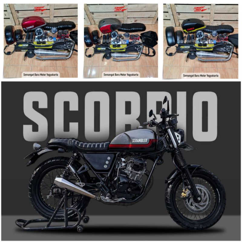 PAKET JAPSTYLE LENGKAP SEMOTOR MEGAPROMONO SCORPIO MEGAPRO TIGER THUNDER125 TVS PULSAR GL BYSON KUAL