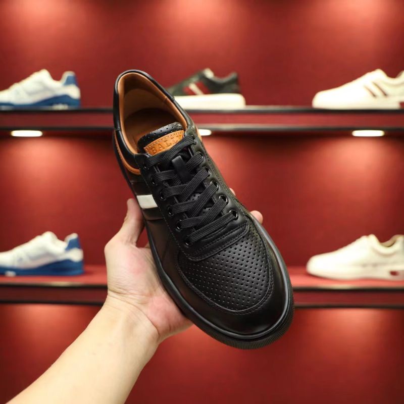 sepatu cowok ba'l'ly sneaker pria type 2022lv mirror shoes men hitam kulit leather P1SHOES