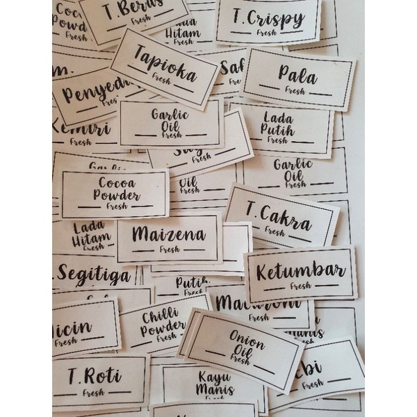 

Stiker Label Transparan Nama Bumbu Dapur Waterproof