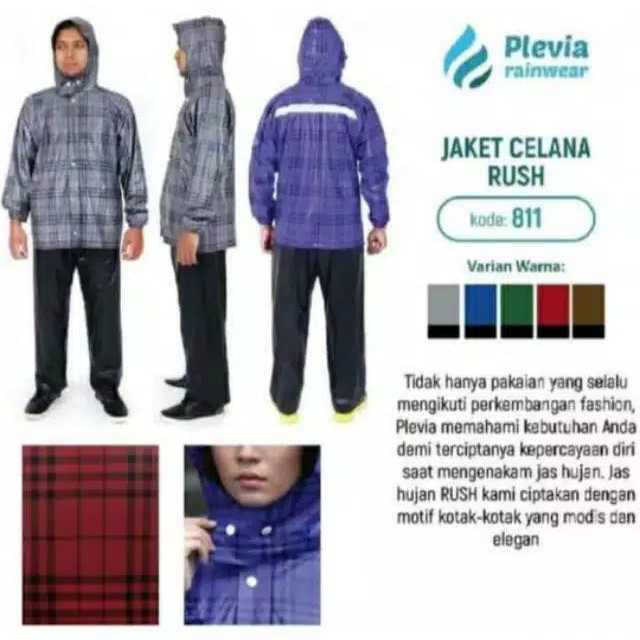 Jas Hujan Jaket Celana Plevia RUSH BACKPACK BP 8110 Raincoat Mantel Hujan Plevia Pria Wanita Dewasa