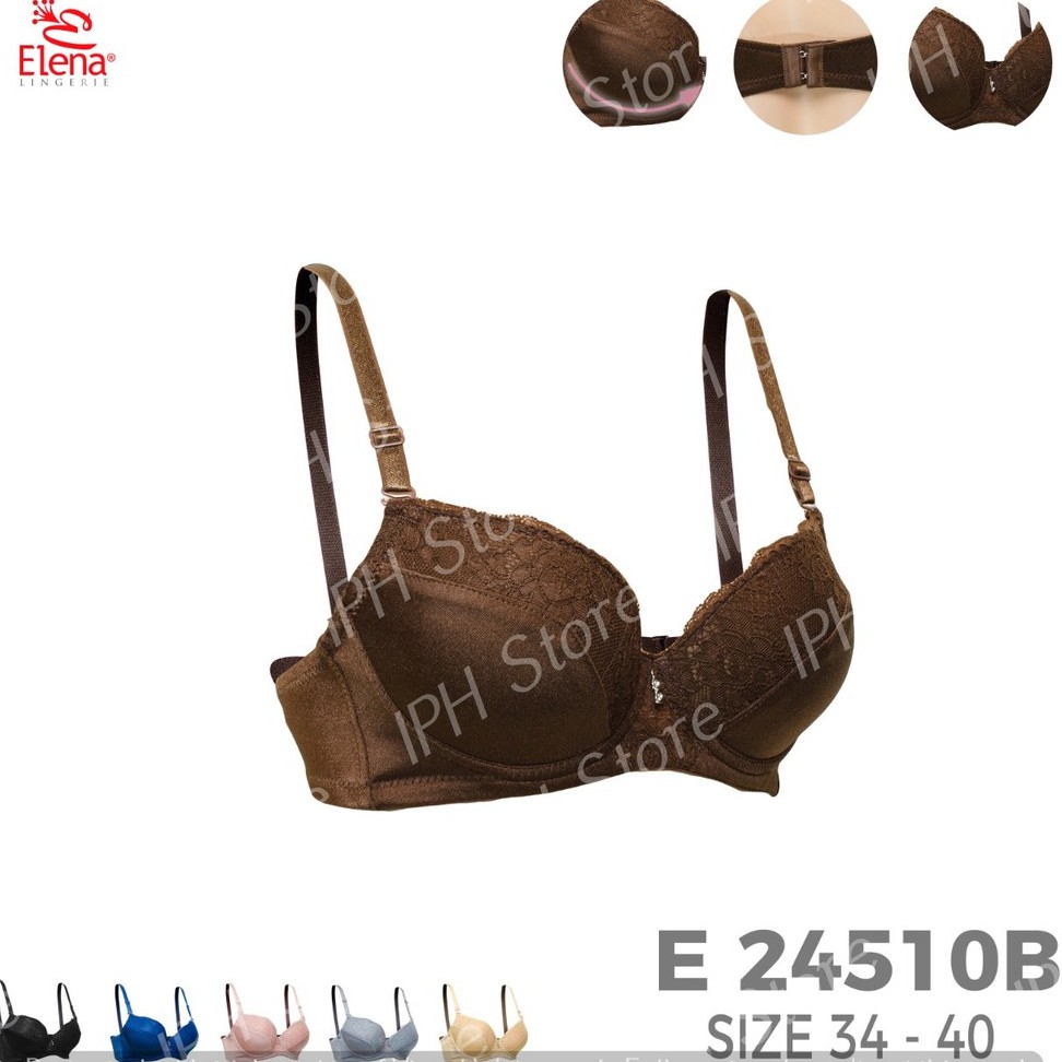 Bra / BH Elena 24510B (Cup B, Busa Tipis, Pakai Kawat, Bisa Lepas Tali, Kait 2)