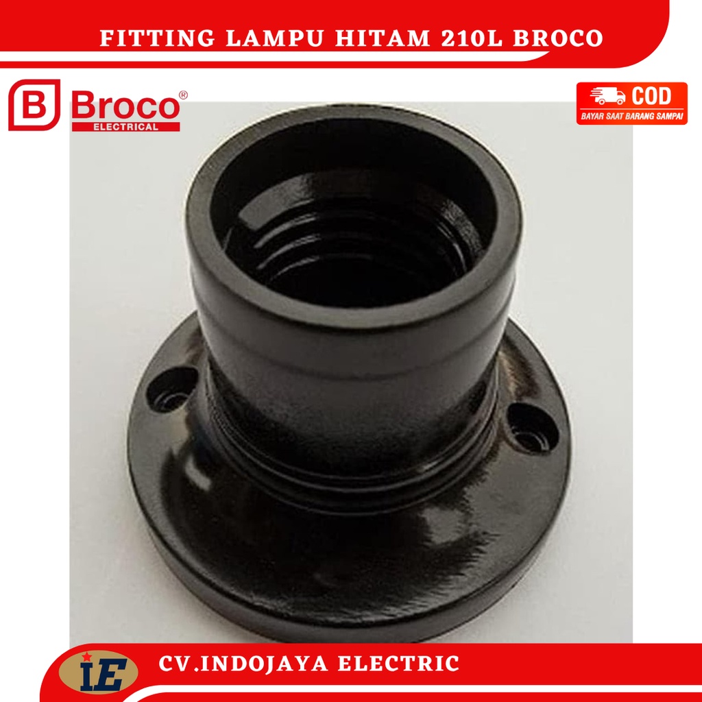 Fitting lampu plafon Broco 1212 fiting socket lampu bulat cream