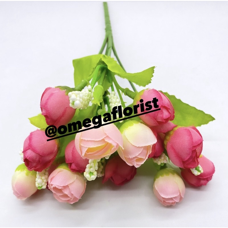 Bunga Kuncup Mini Artificial Bunga Artificial/Bunga Plastik/Bunga Dekorasi/Dekorasi Rumah/ Hiasan-Pink