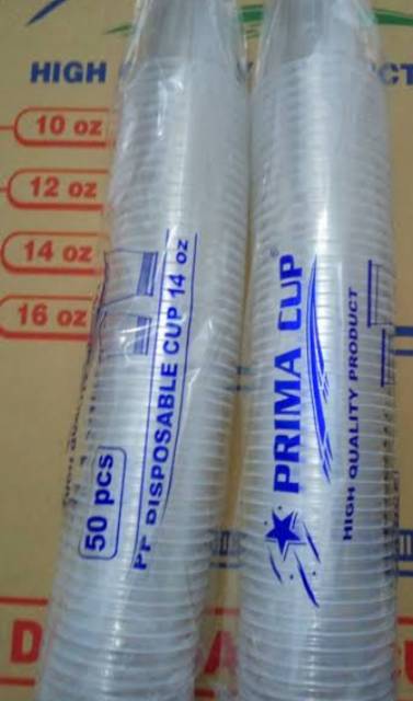 GELAS PLASTIK PRIMA 3 UKURAN .SEPACK 50PCS