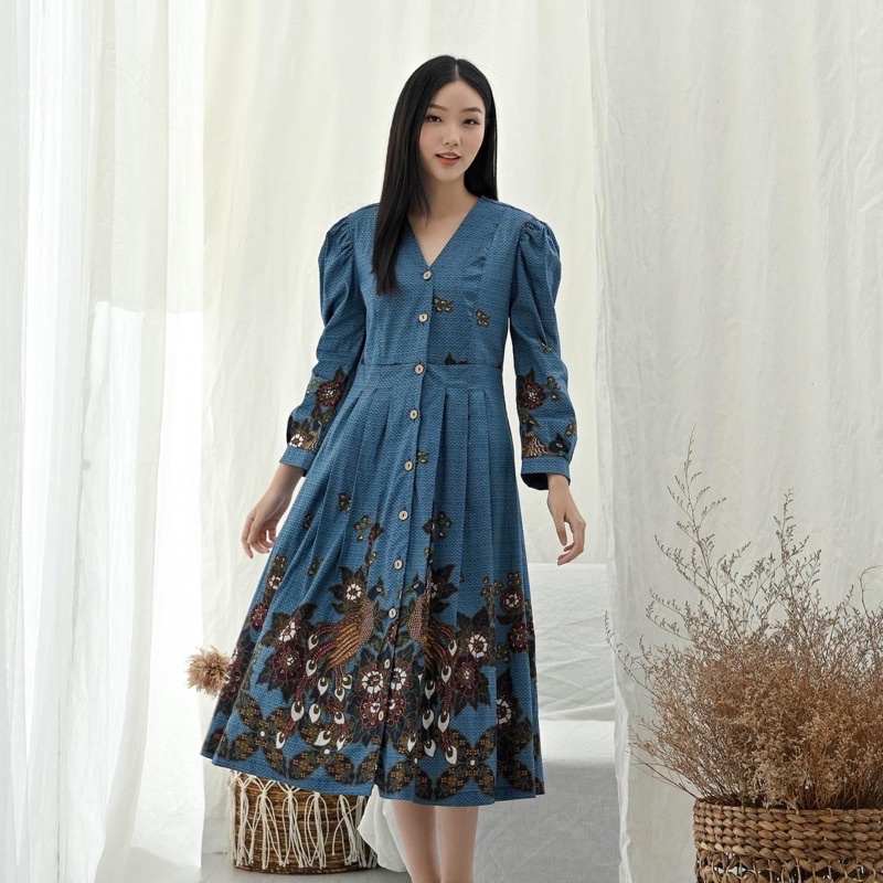 Dress Batik 258 SMA /Dress Batik Panjang/ Batik Wanita Modern