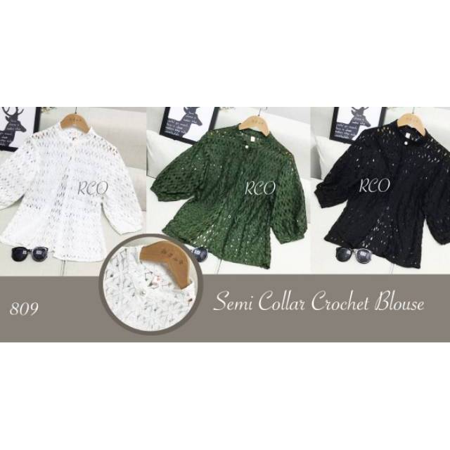 Semi Collar Crochet Blouse