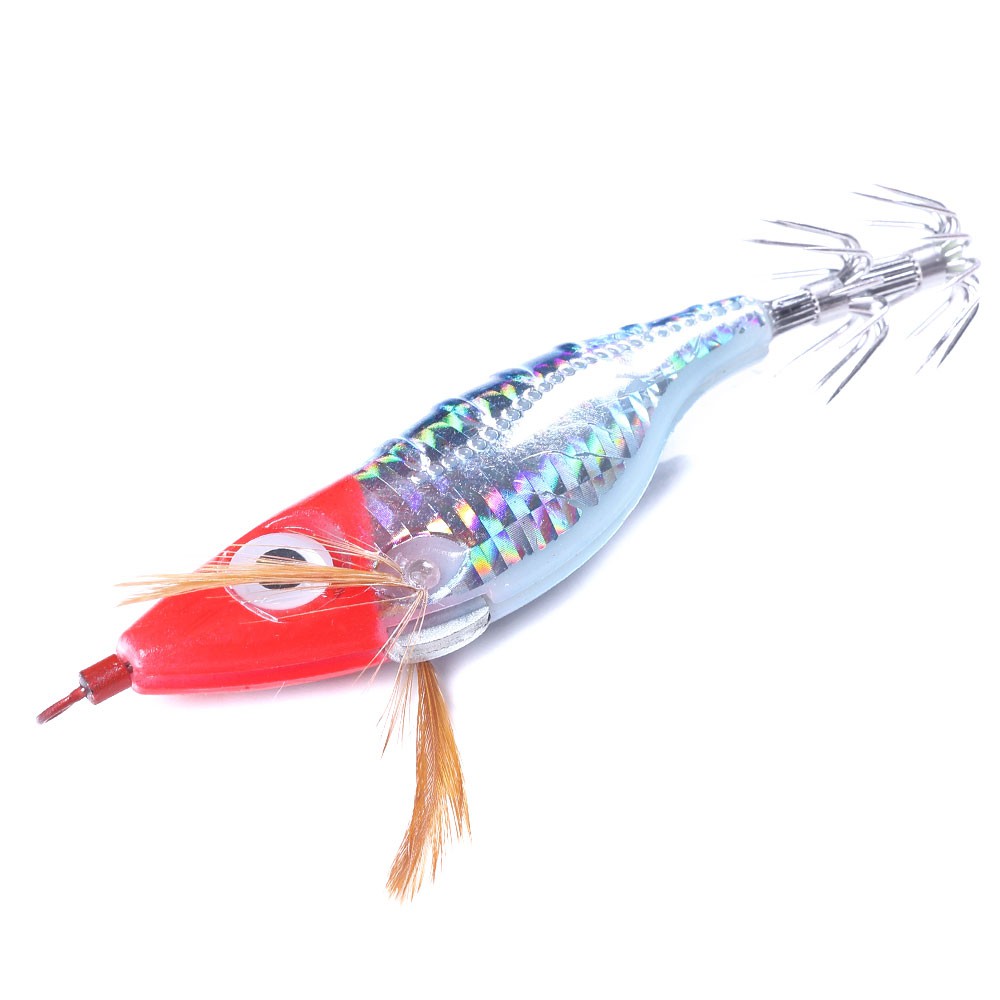 Hengjia 1pc Umpan Pancing Tiruan Bentuk Cumi-Cumi Bermata Besar 3D Eyes Shrimp Bait 9g / 10cm Floating Fishing Lure Squid Jig Hooks