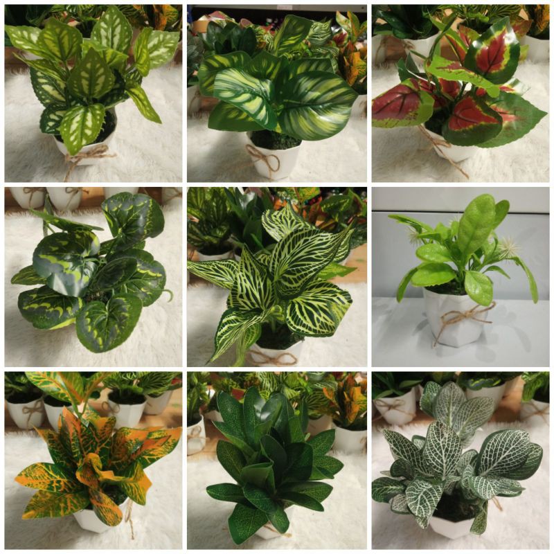 Daun Artificial Rangkaian Daun Dan Pot