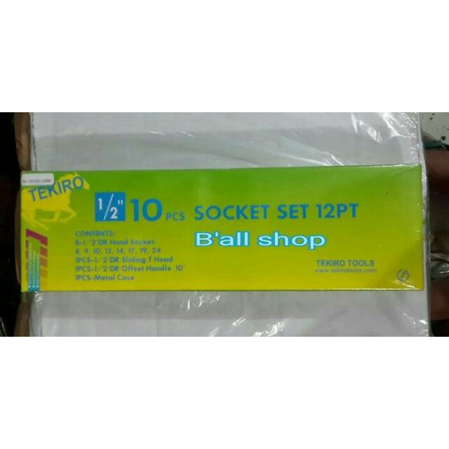 Kunci Sock Set (1/2&quot;) 10pc 8-24 Tekiro (kaleng)