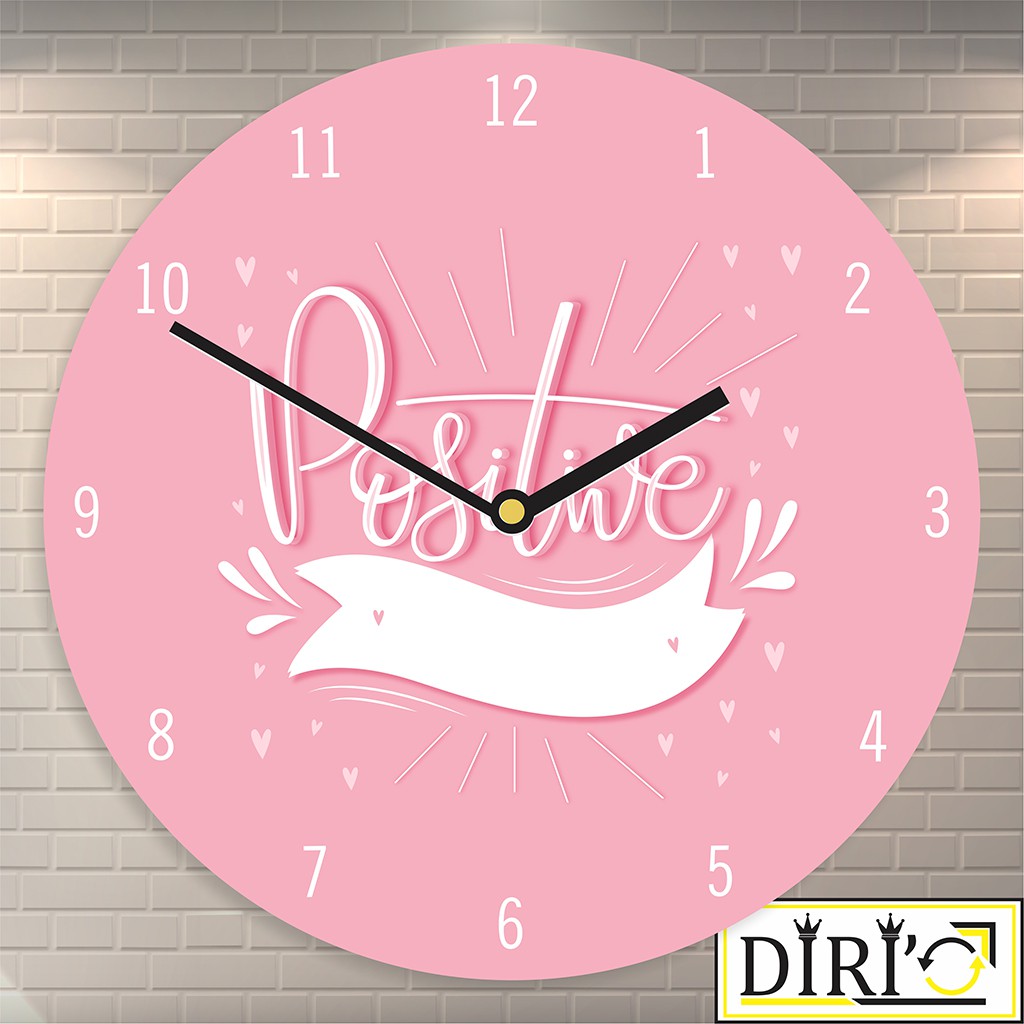 Jam Dinding Kayu Unik Girls Quote Motivation Pajangan Perempuan Shabby Chic-Positive