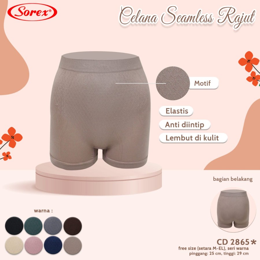 cd celana dalam wanita boxer sorex 2865 hot pants seamless rajut